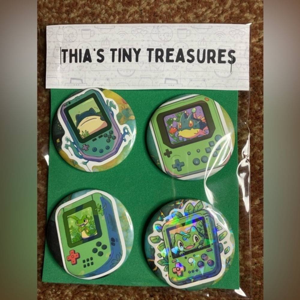 Pokémon - Set of 4 buttons / pins Gotta Catch ‘Em All! 2.25 inches NWT